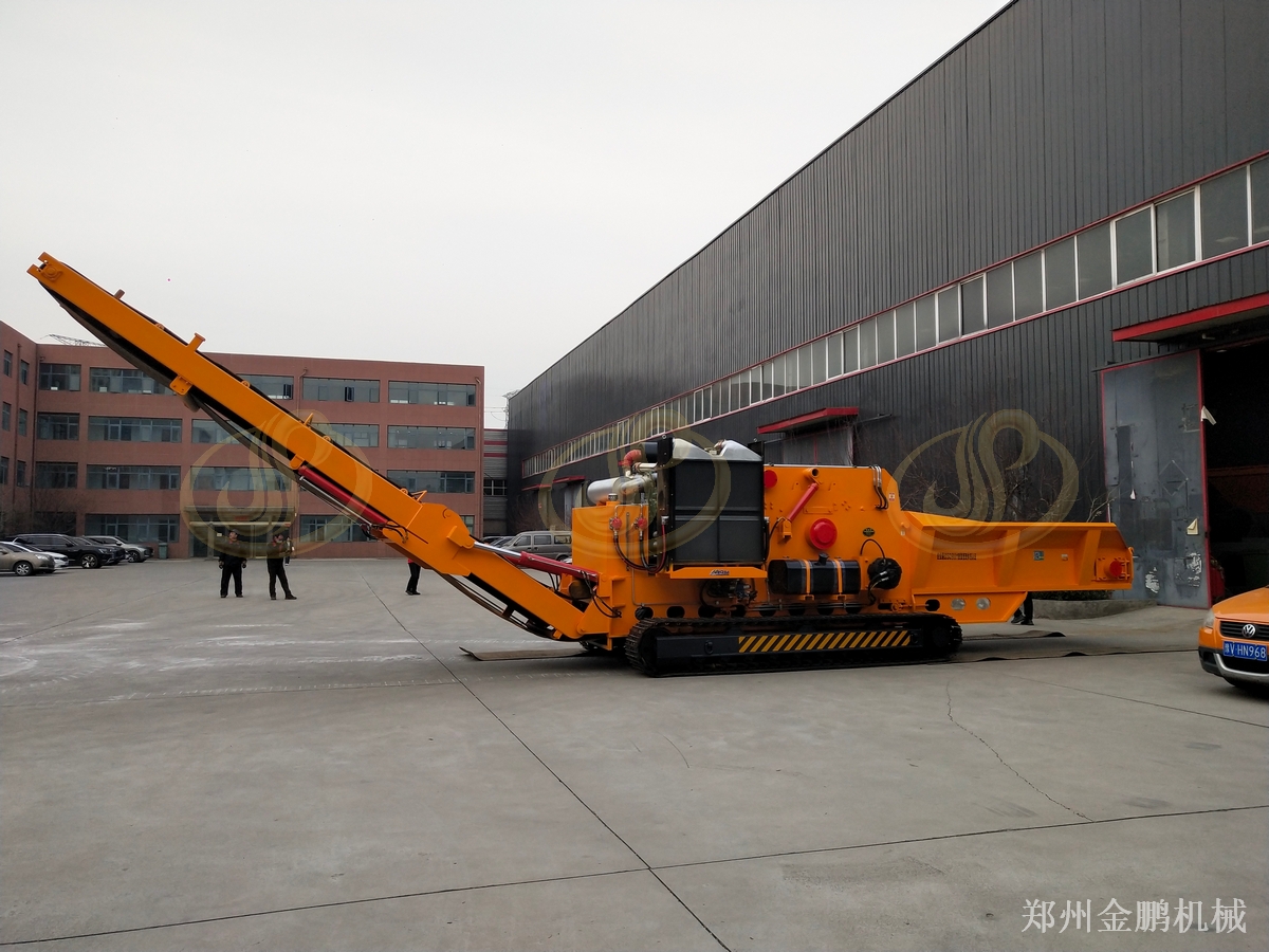 郑州金鹏树枝粉碎机用于园林废弃物预粉碎处理说明